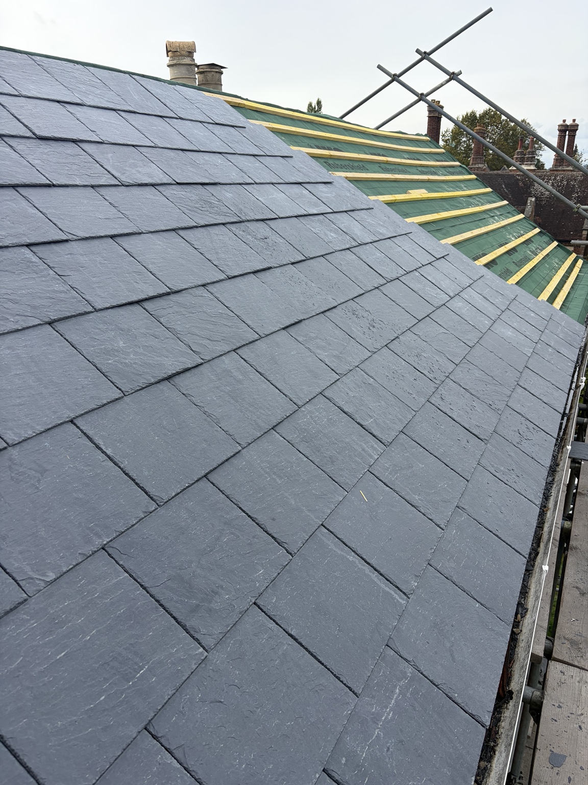 Slate roof installation